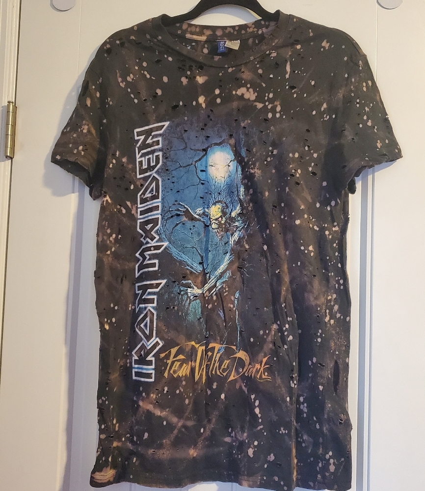 LONG FIT DISTRESSED BAND TEE